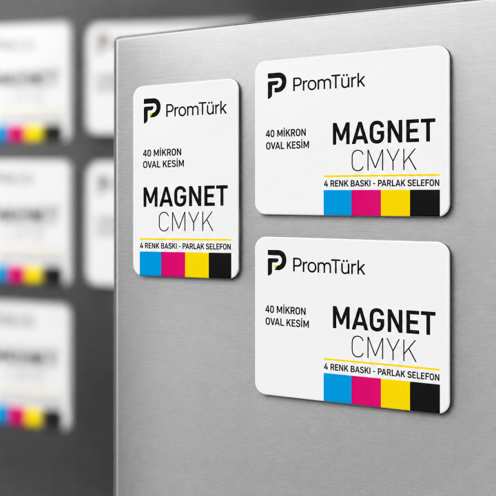 Magnet Baskı 40 Mikron Oval Kesim Parlak Selefon Promosyon Magnet
